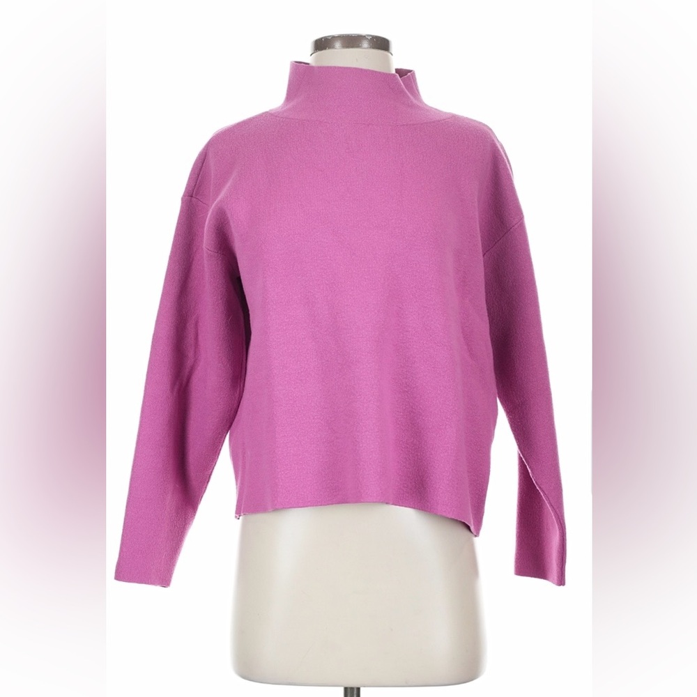 Anthropologie Maeve Carys Mock Neck Pink Sweater